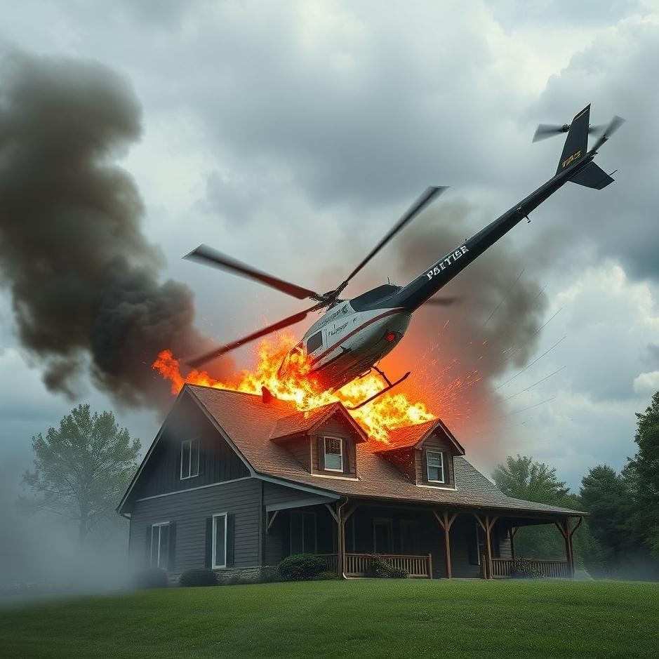 Dream : A helicopter crashing on a house in a dream