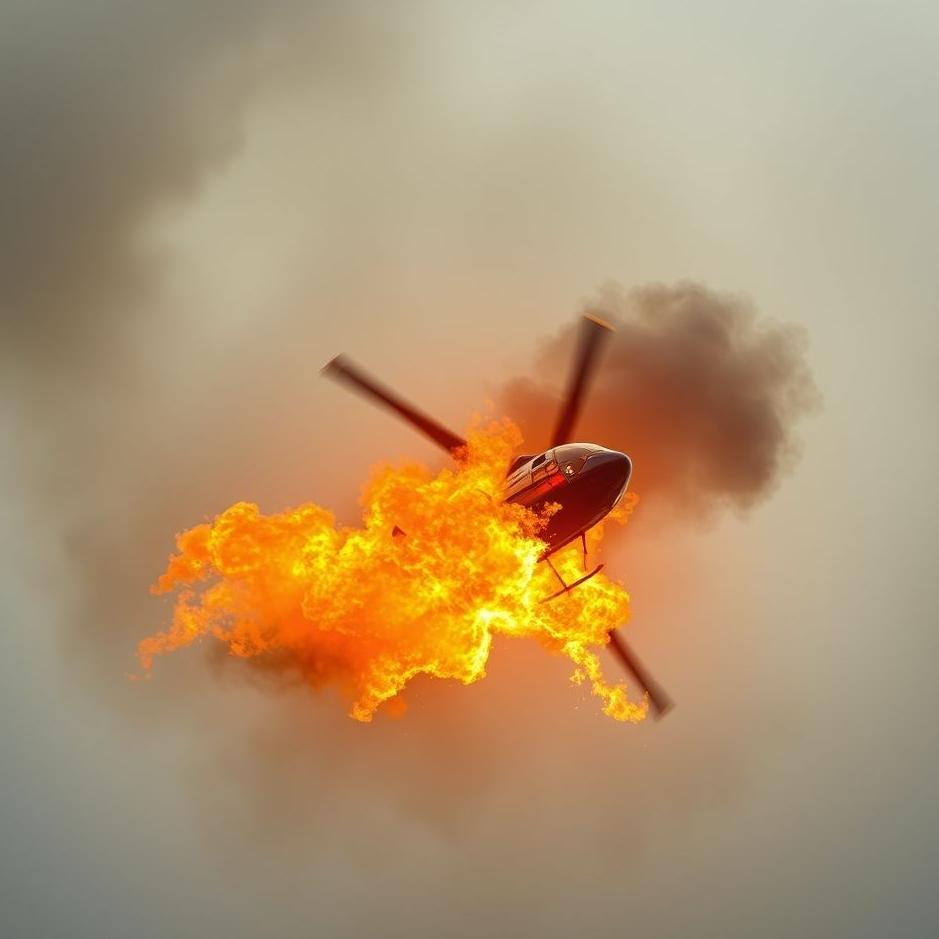 Dream Dictionary : A helicopter crashing on fire in a dream
