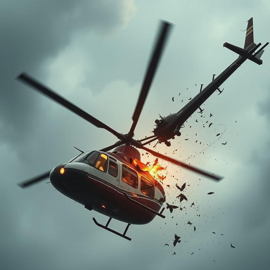Dream : A helicopter falling apart in a dream