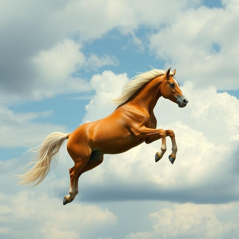 Dream : A horse flying in the air in a dream