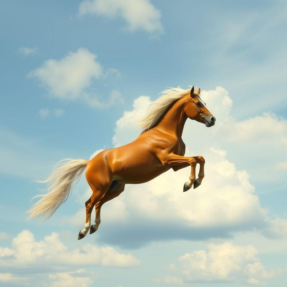 Dream : A horse flying in the sky in a dream