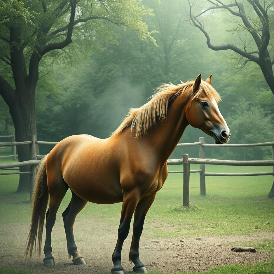 Dream : A horse in a zoo in a dream