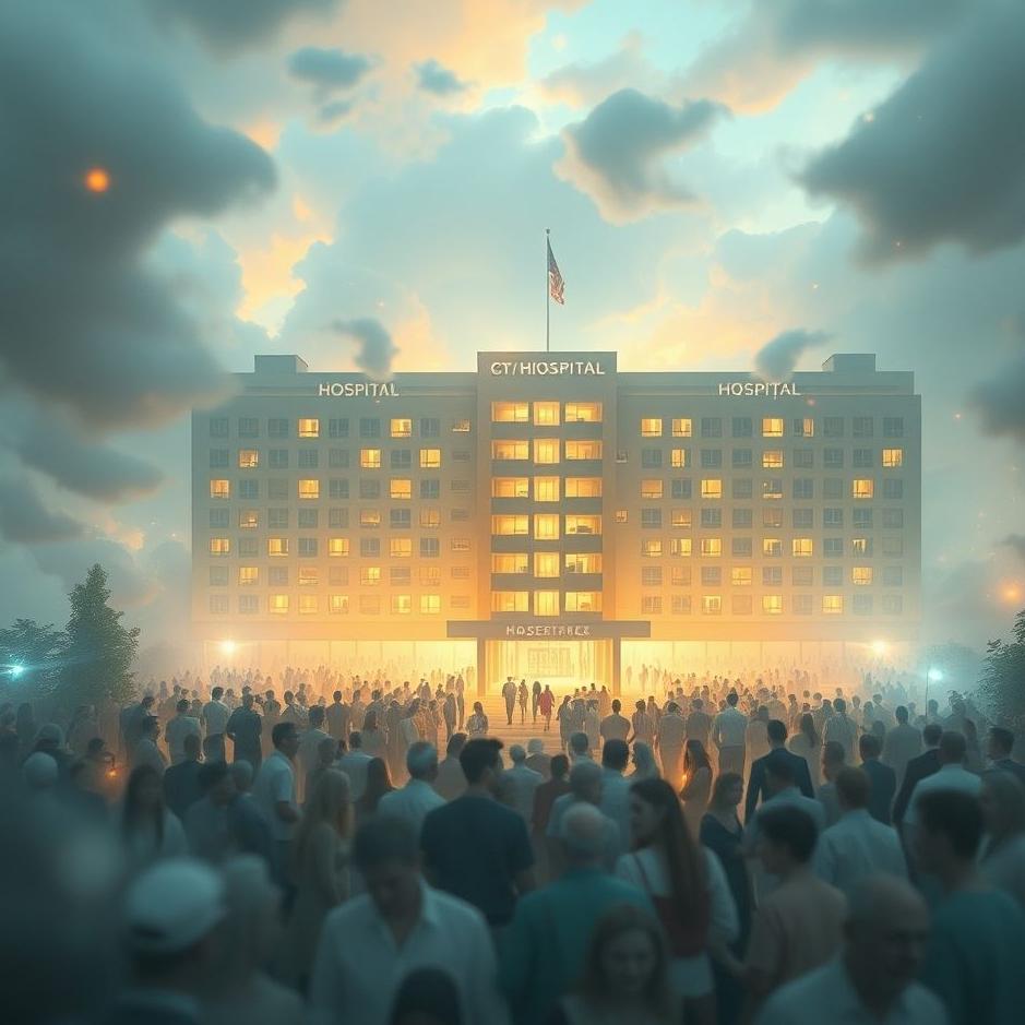 Dream : A hospital and a crowd in a dream