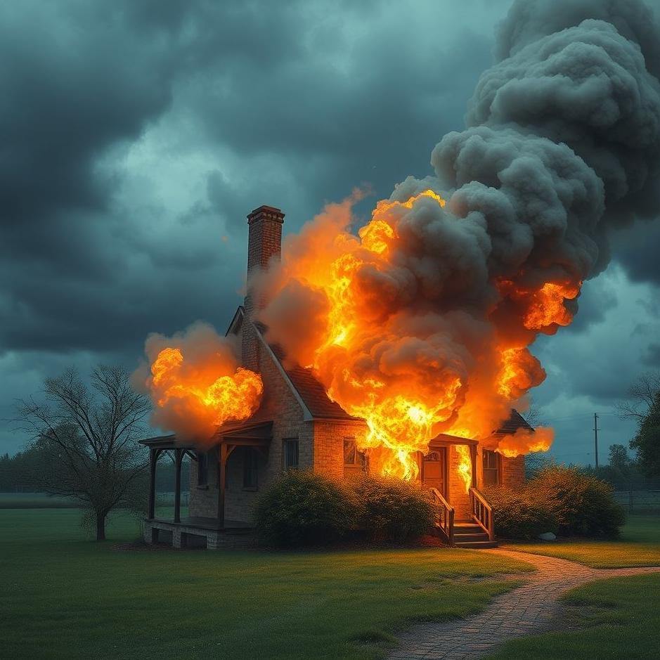 Dream : A house being bombed in a dream