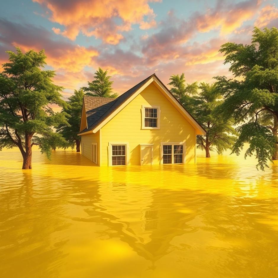 Dream : A house flooded with yellow water in a dream