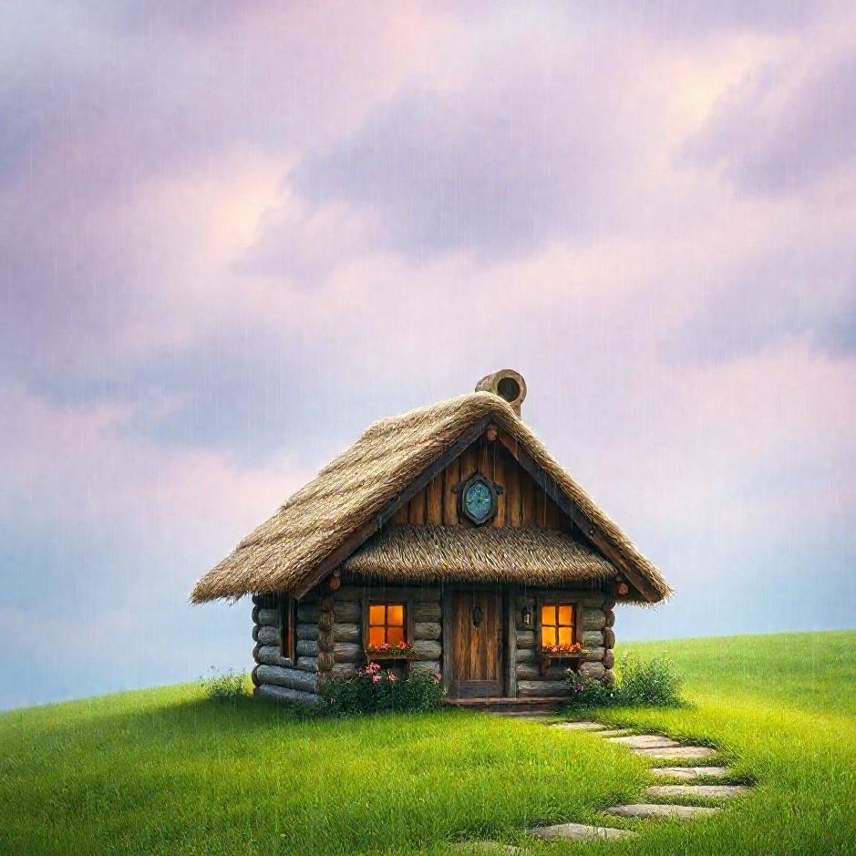 Dream : A house getting rain in a dream