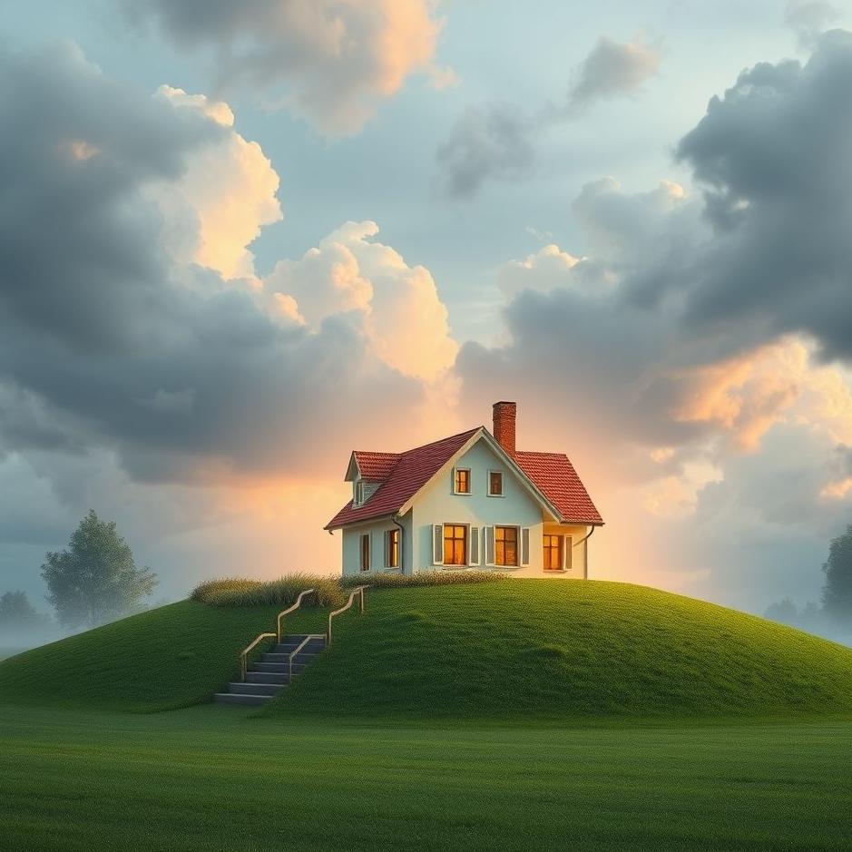 Dream : A house in the middle of a goal in a dream