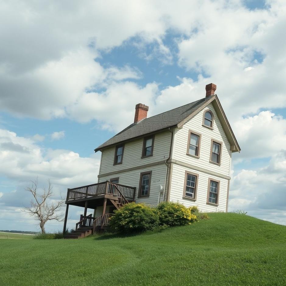 Dream : A house standing sideways in a dream