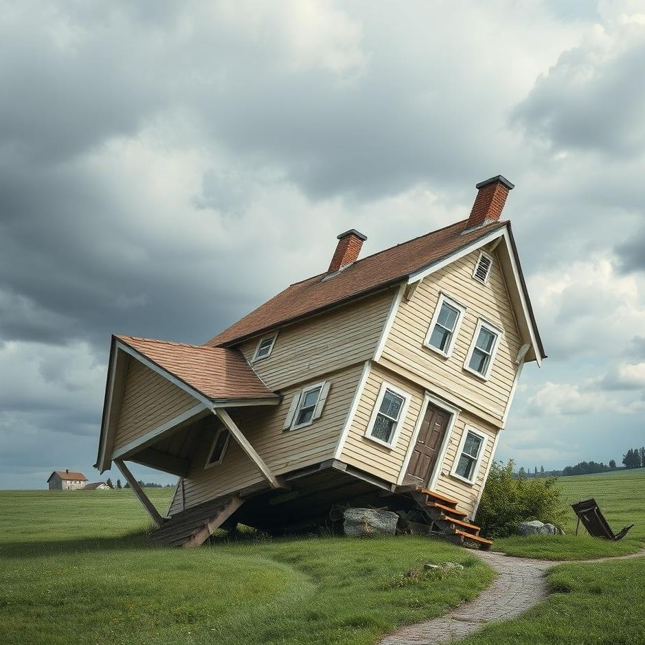 Dream : A house topple over in a dream