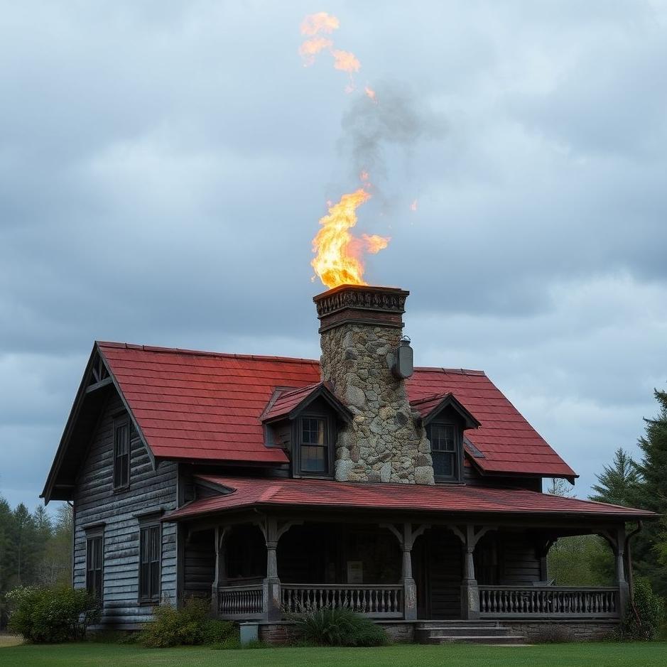 Dream : A house with a burning chimney 