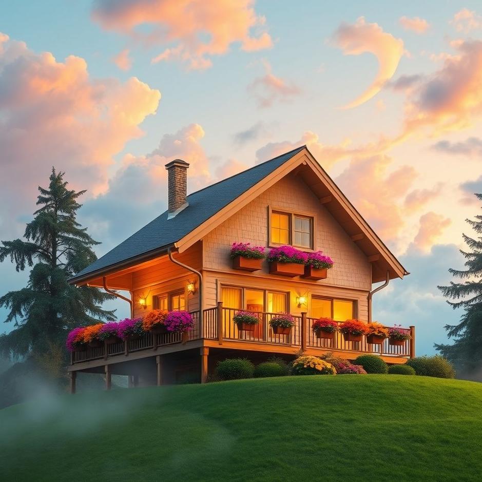 Dream : A house with a large balcony in a dream