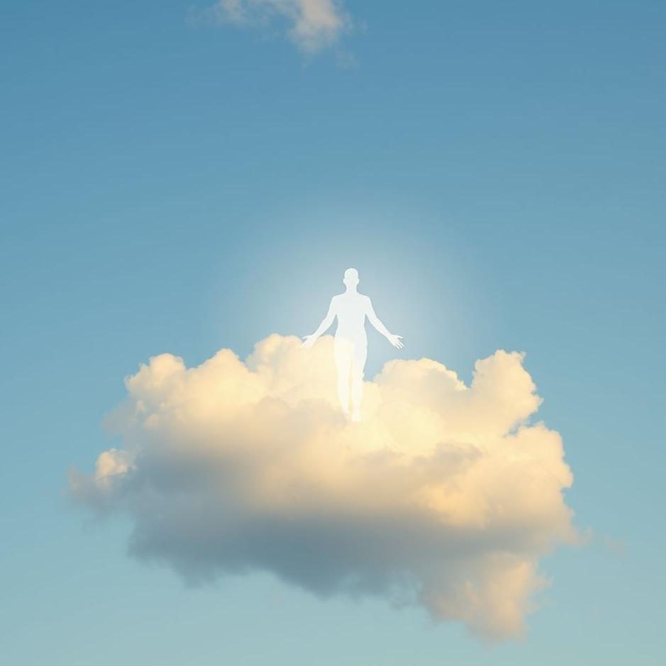 Dream : A human figure in the sky in a dream
