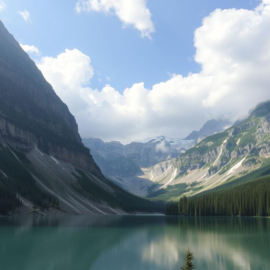 Dream : A lake between two mountains in a dream