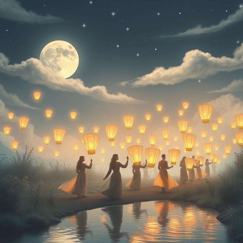 Dream : A lantern procession in a dream