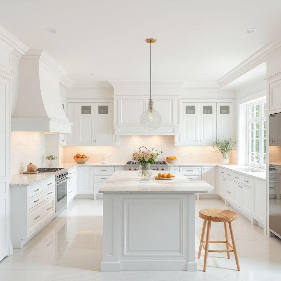 Dream : A large white kitchen in a dream
