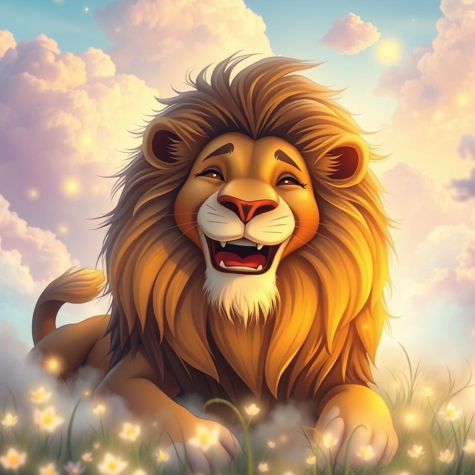 Dream : A laughing lion in a dream