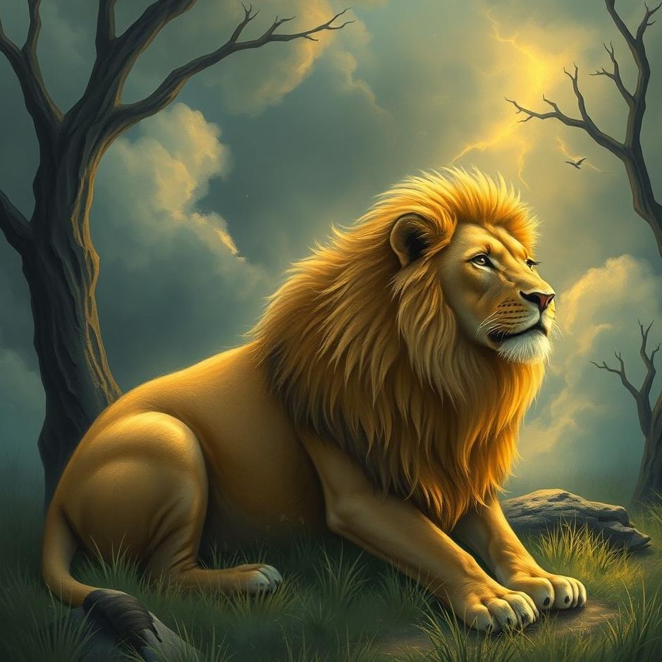 Dream : A lion at home in a dream