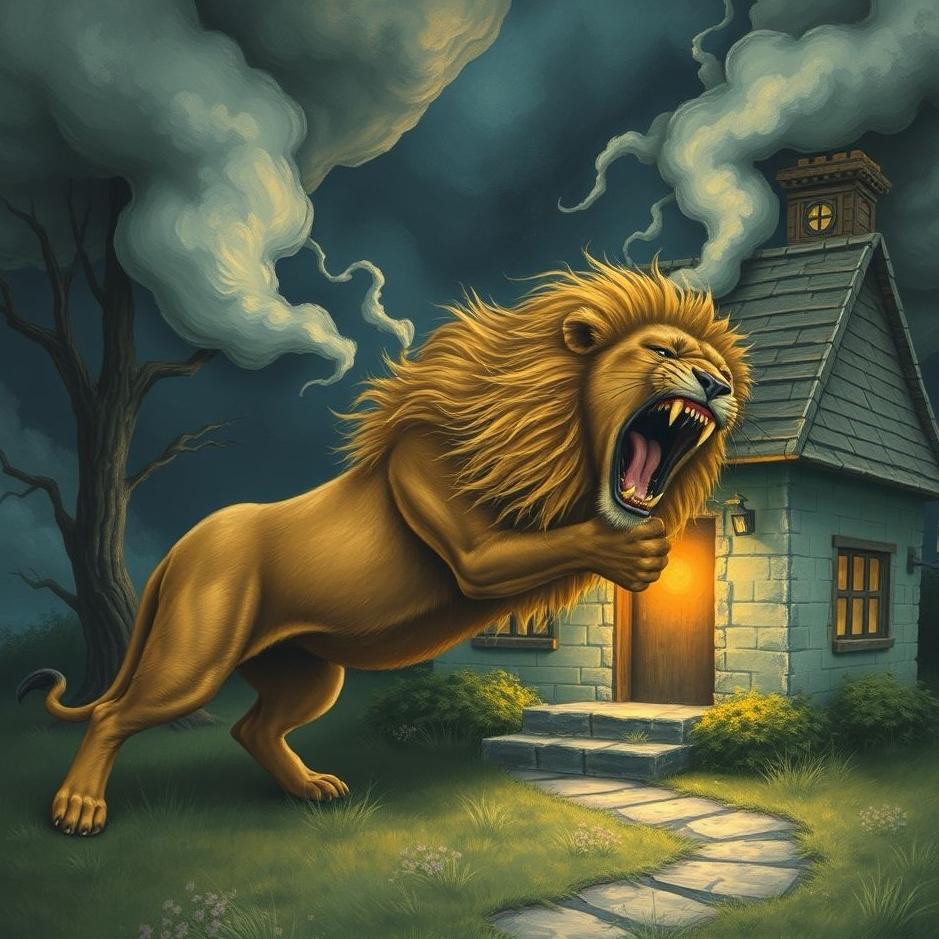 Dream Dictionary : A lion attacking the house in a dream