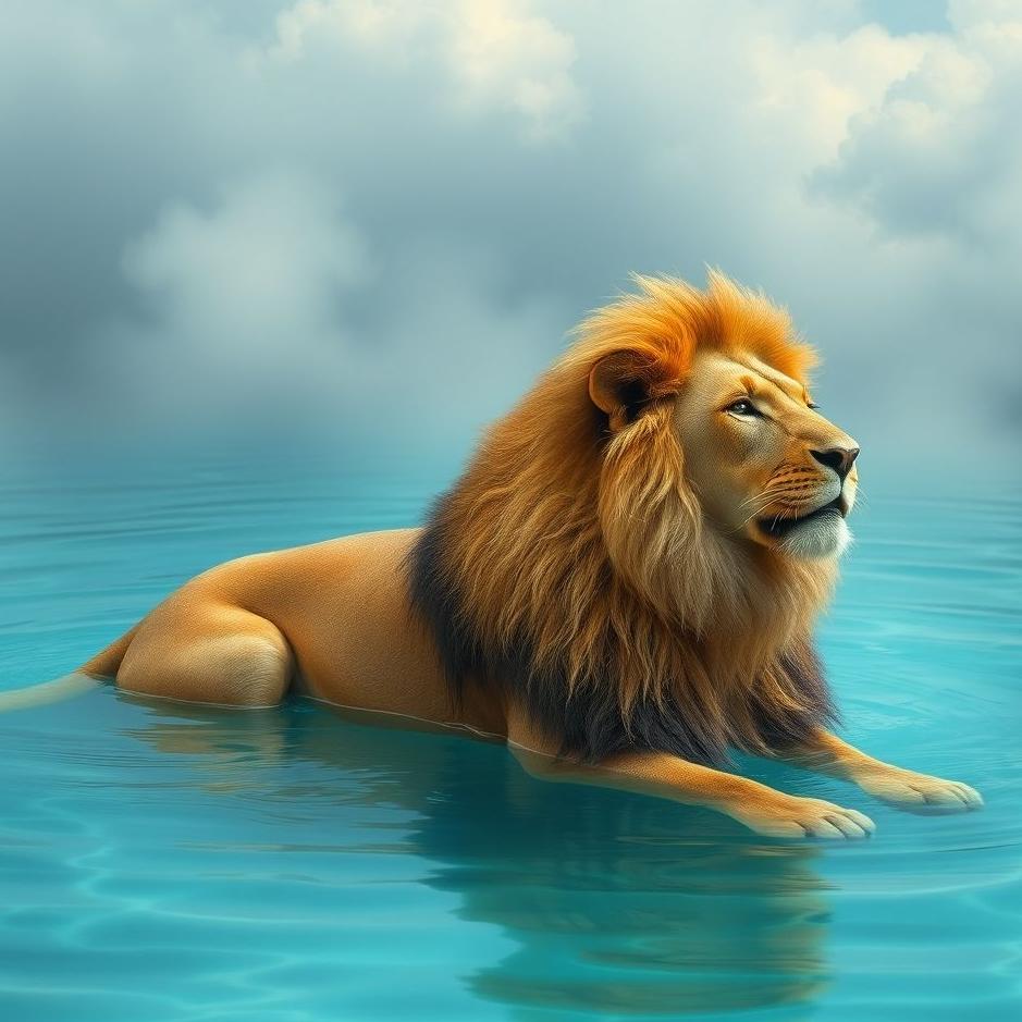 Dream Dictionary : A lion in a pool in a dream