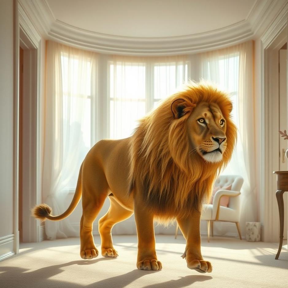 Dream : A lion in your house in a dream