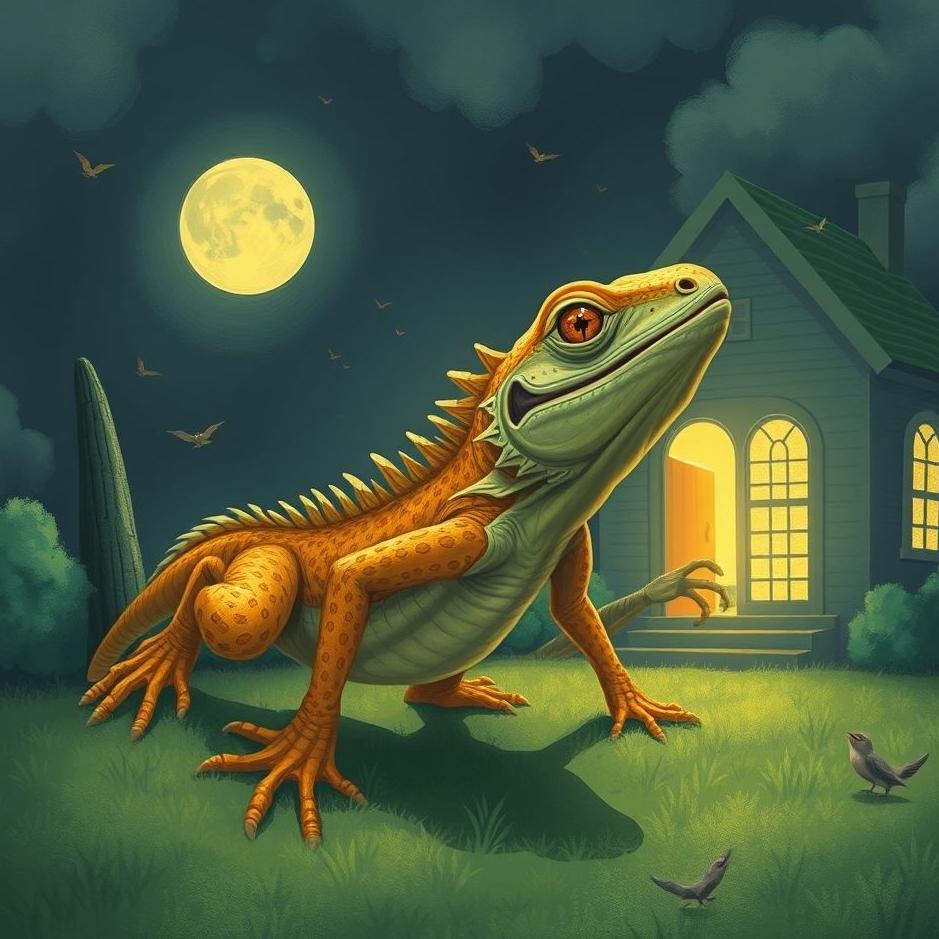 Dream : A lizard chased away from home in a dream
