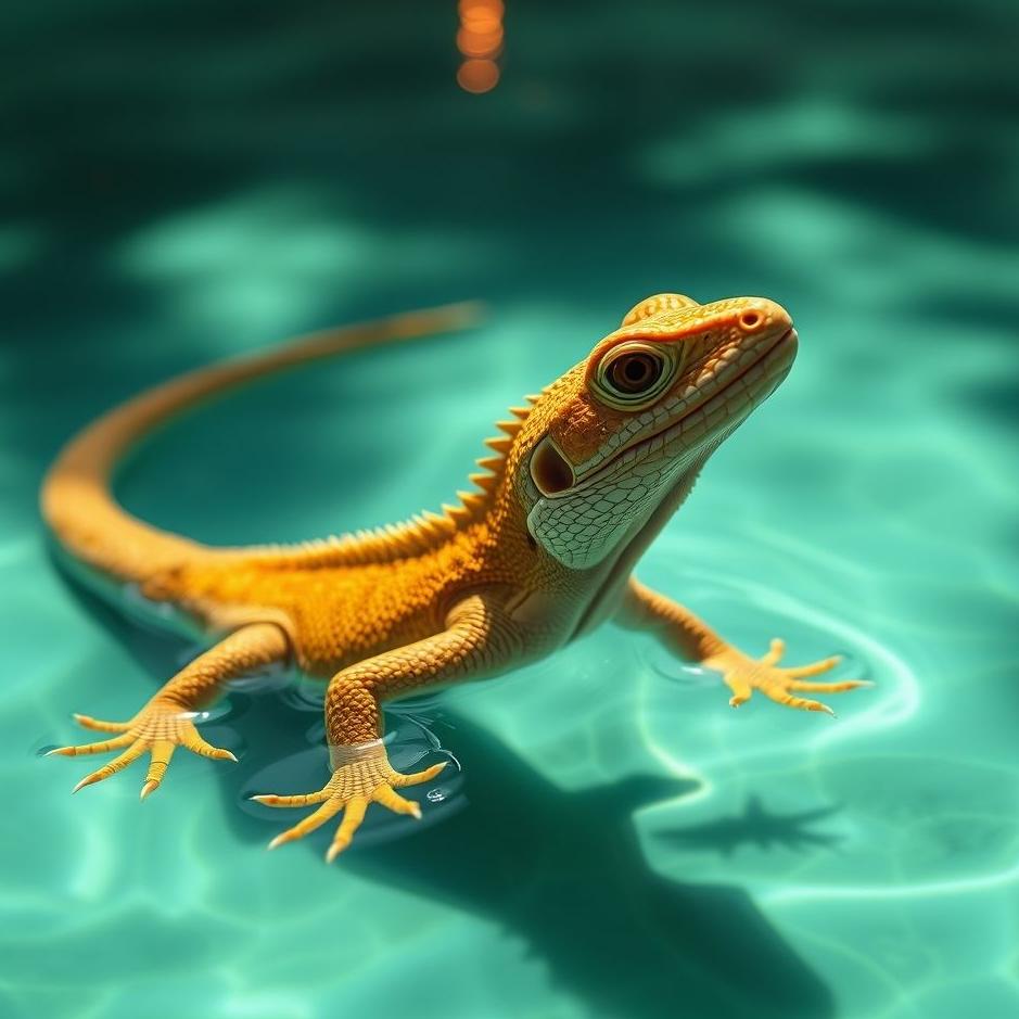 Dream : A lizard in a pool in a dream