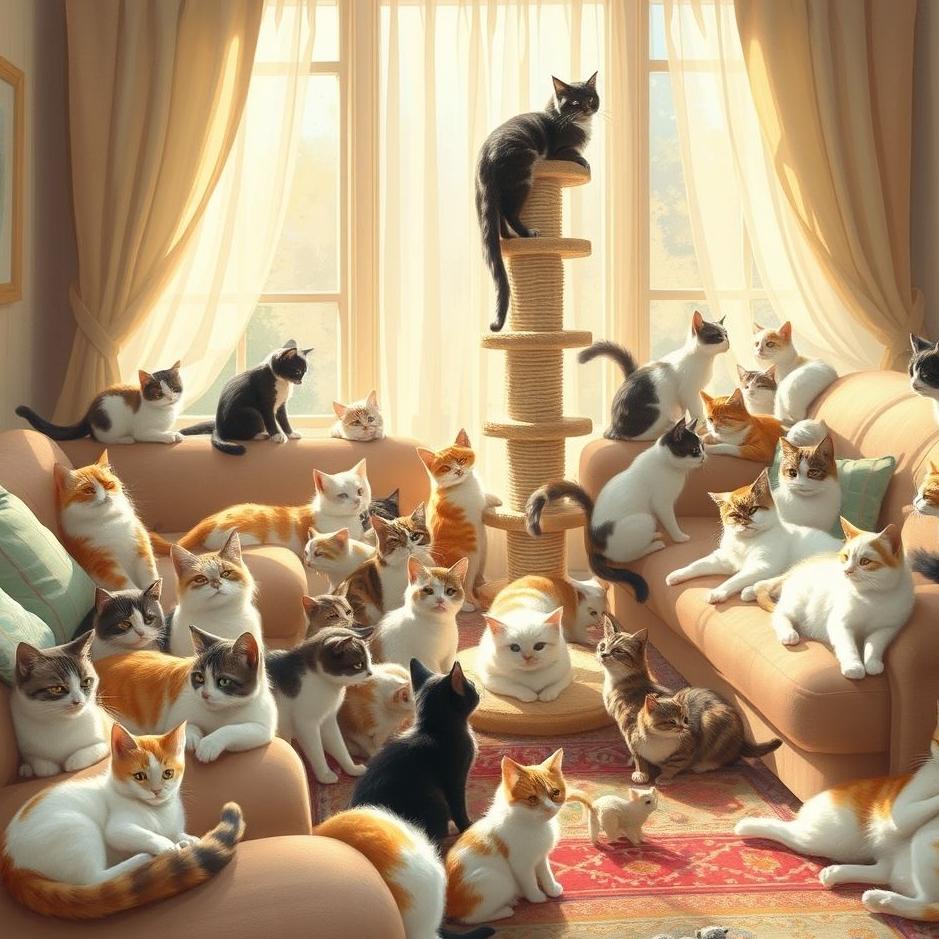 Dream Dictionary : A lot of cats at home in a dream