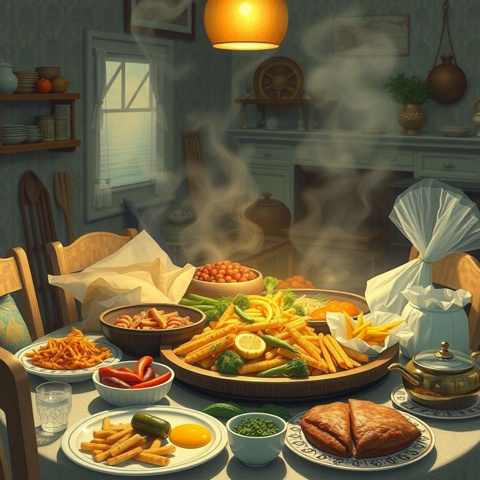 Dream : A lot of food at home in a dream