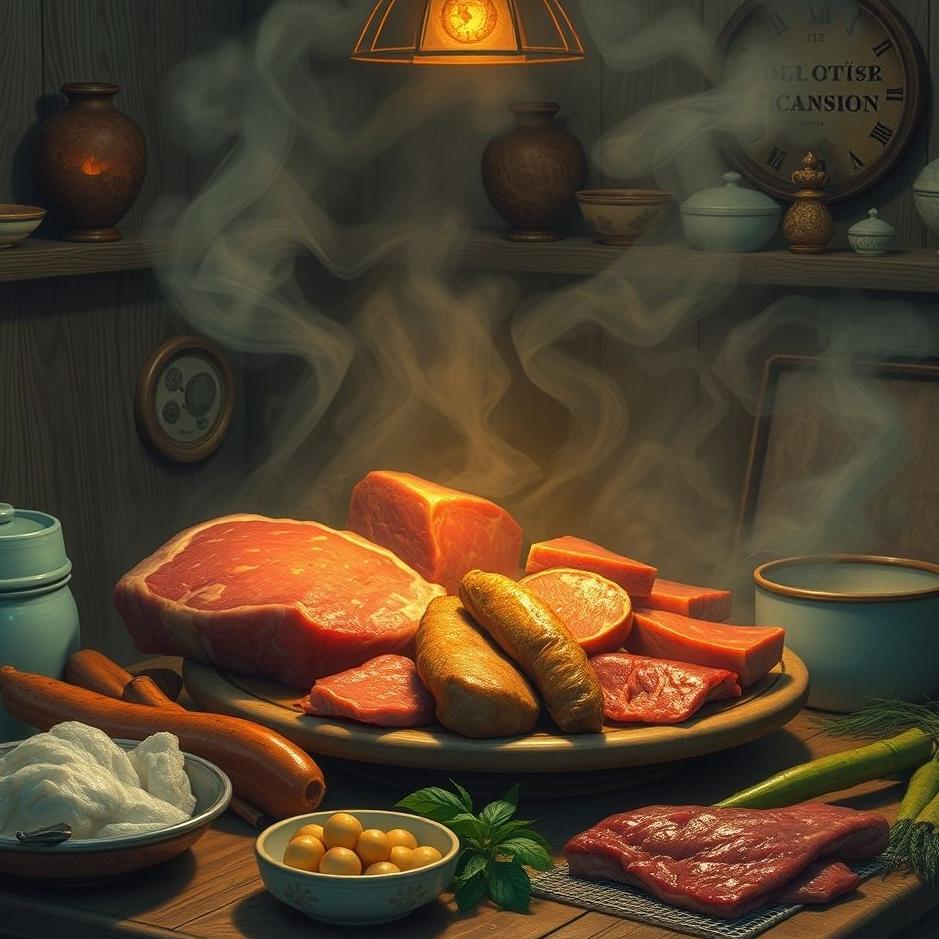 Dream : A lot of meat at home in a dream