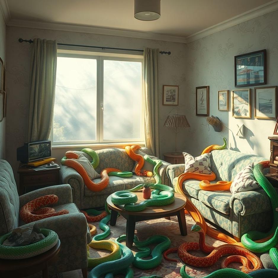 Dream Dictionary : A lot of snakes at home in a dream