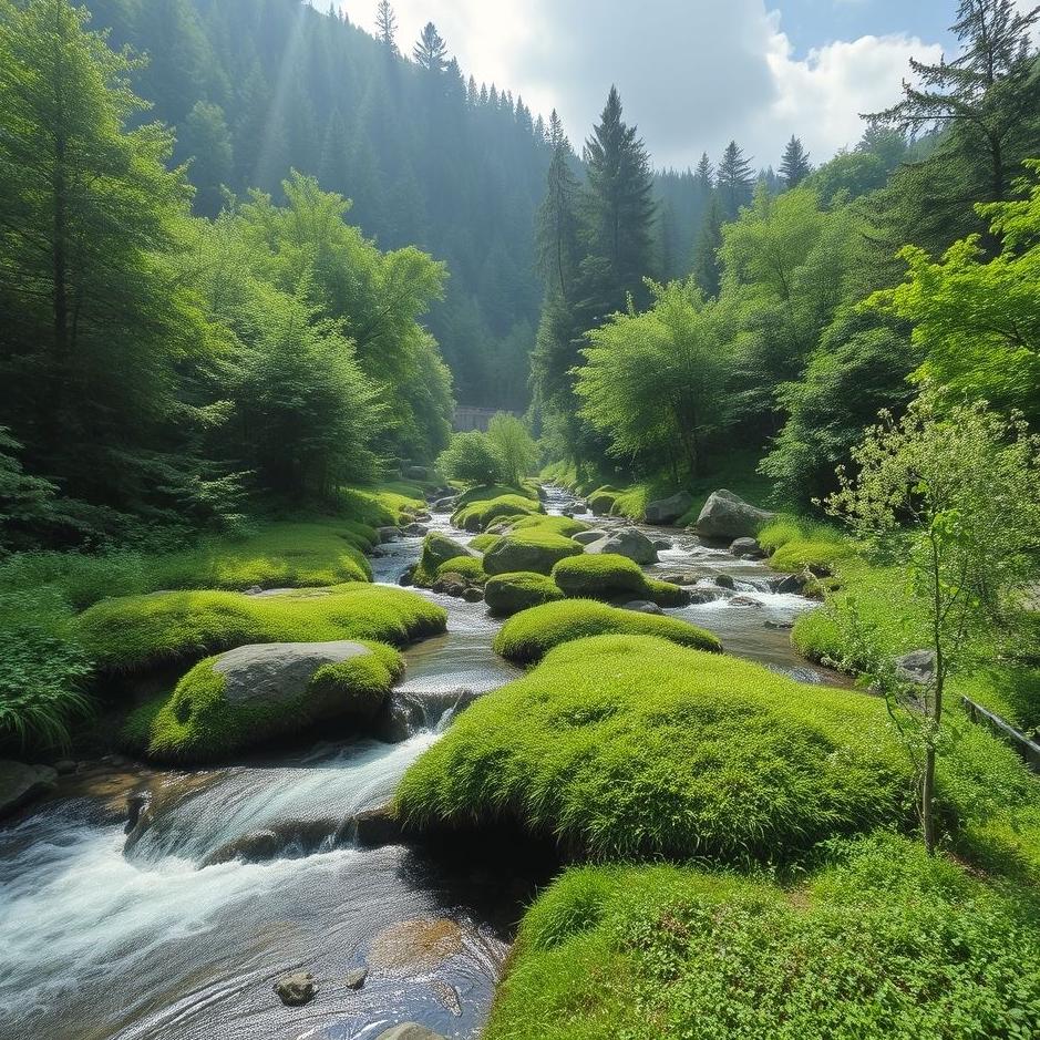 Dream : A lush flowing stream in a dream