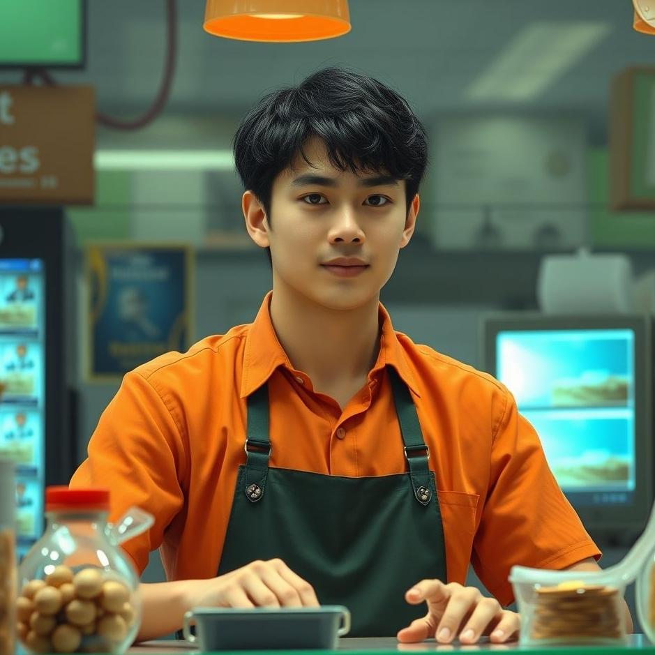 Dream : A male cashier in a dream