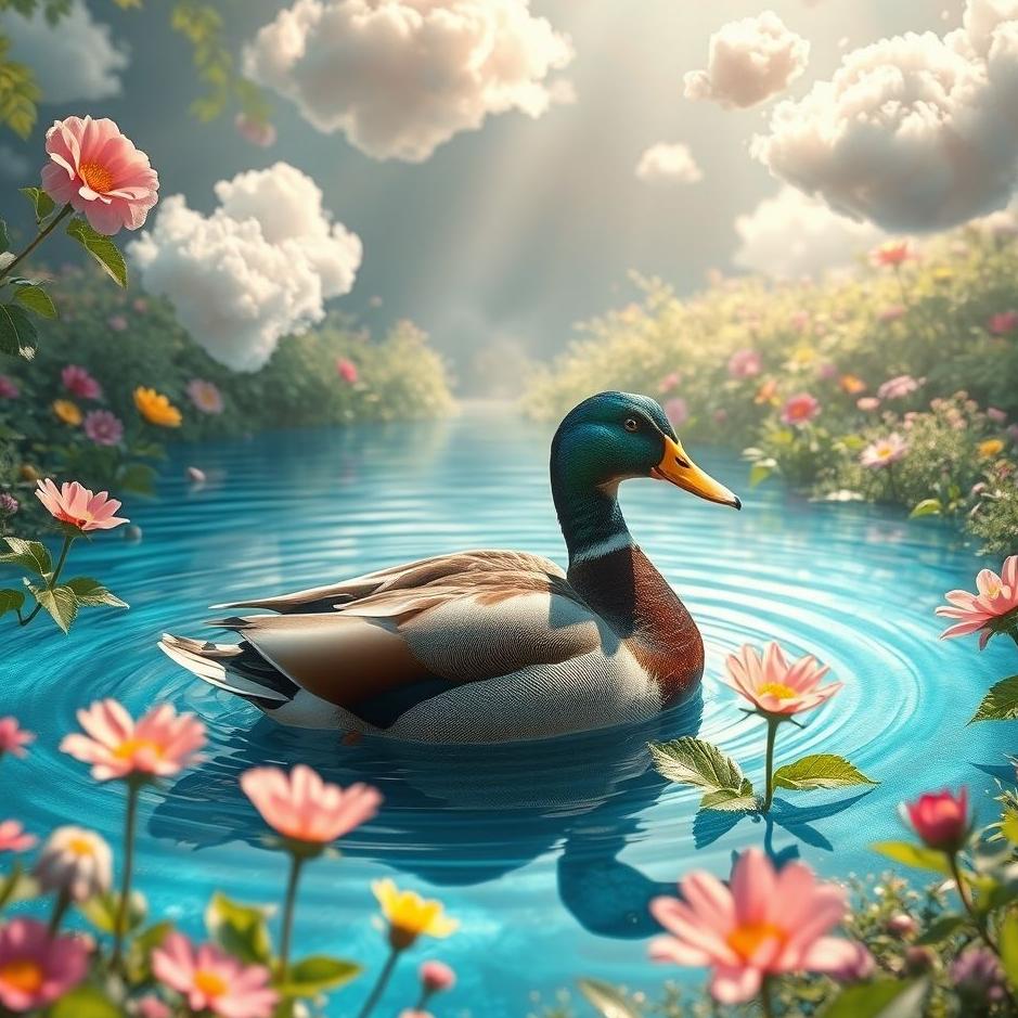 Dream : A mallard at home in a dream