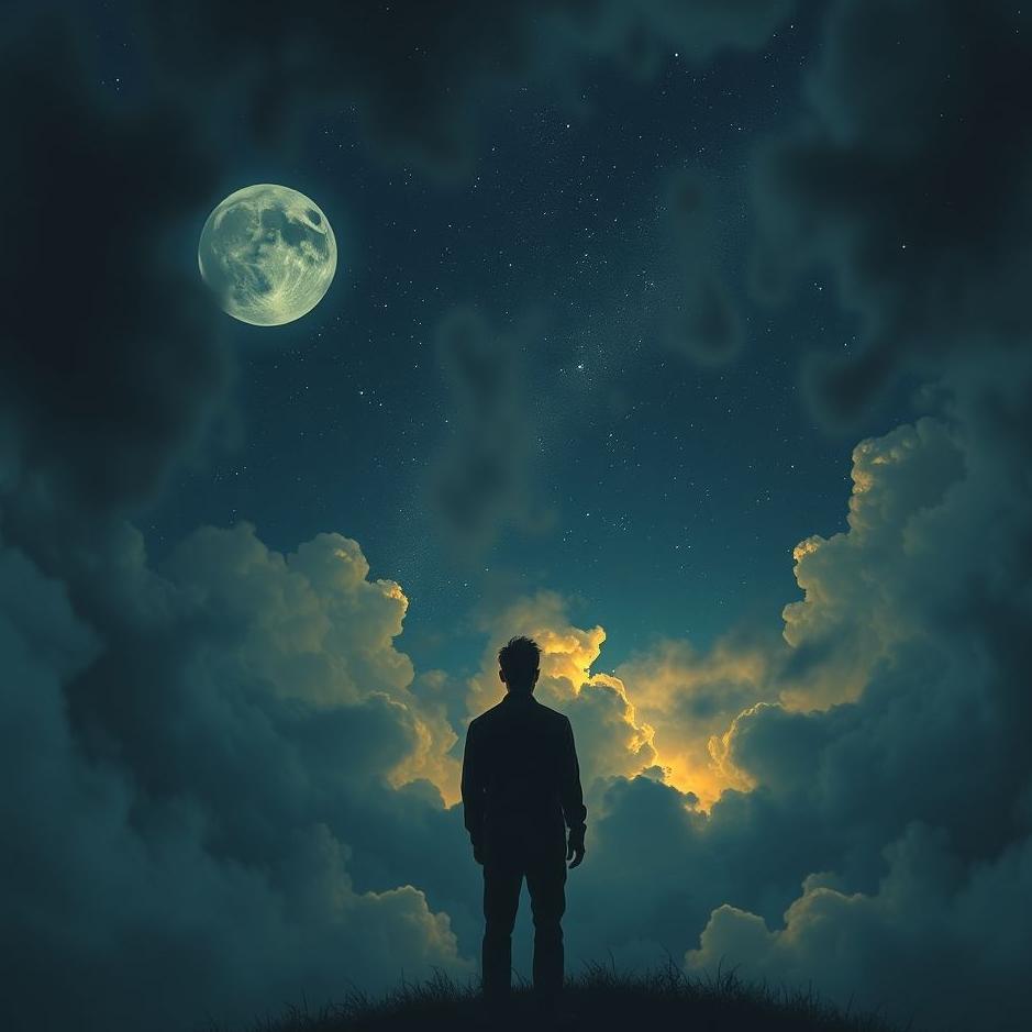 Dream : A man at night in a dream