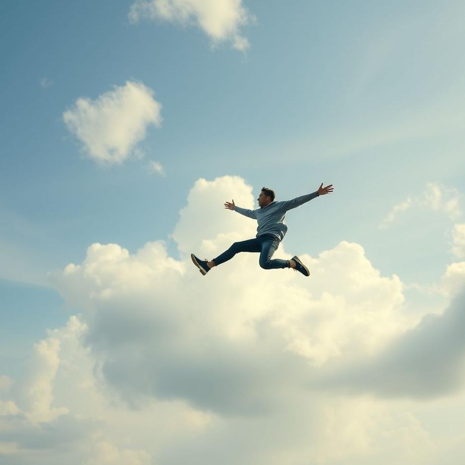 Dream : A man flying in the air in a dream
