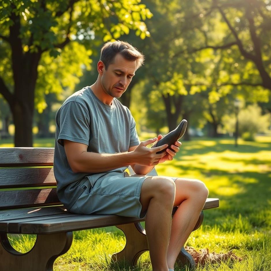 Dream : A man holding his foot 