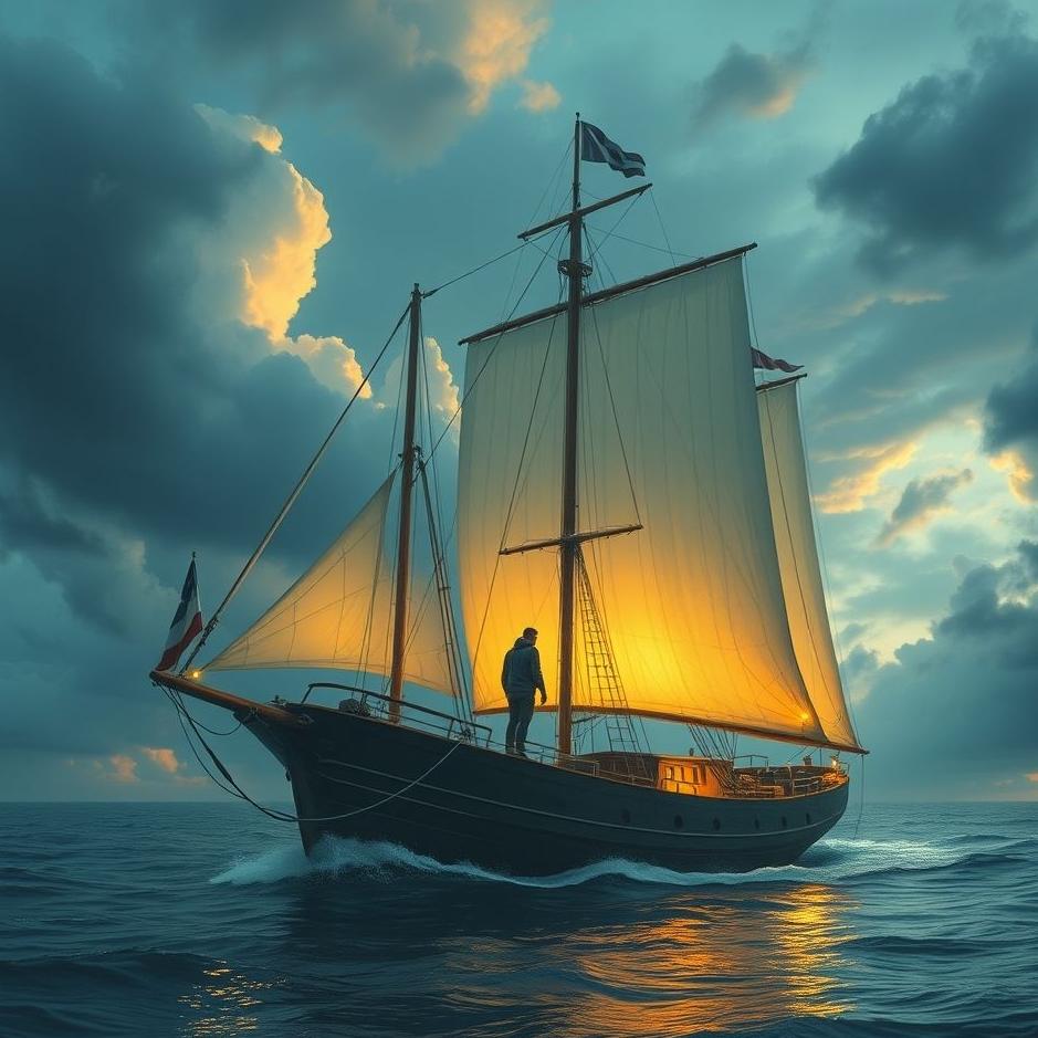 Dream : A man on a ship in a dream