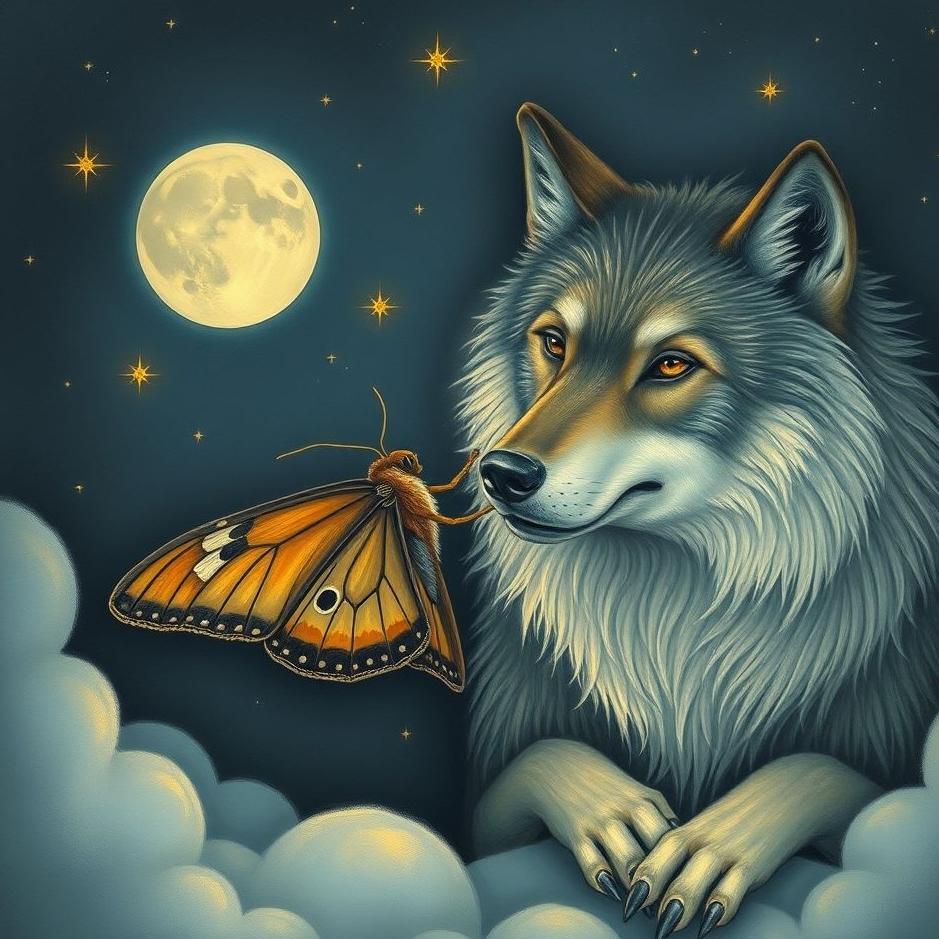 Dream : A moth and a wolf in a dream