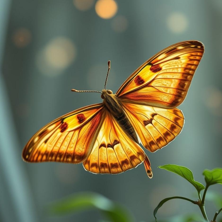 Dream : A moth butterfly at home in a dream