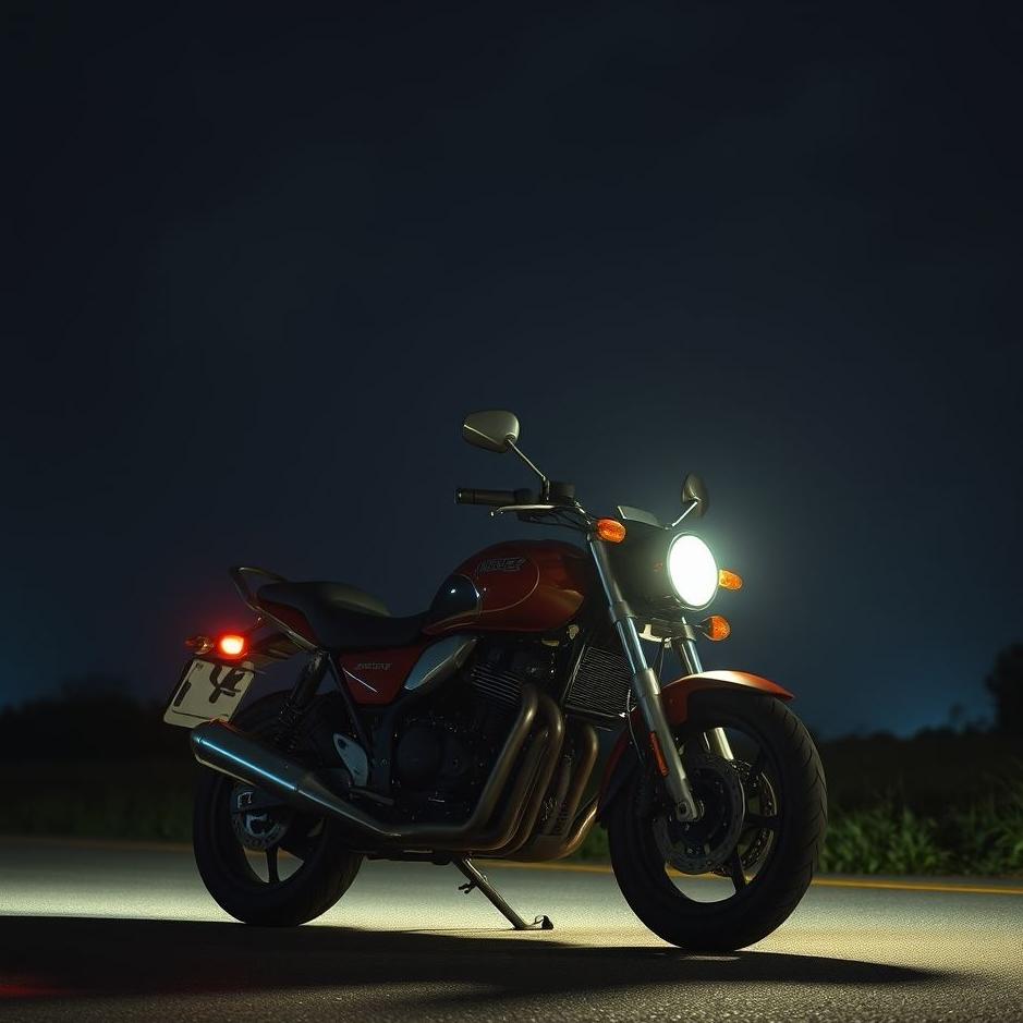Dream : A motorcycle at night in a dream