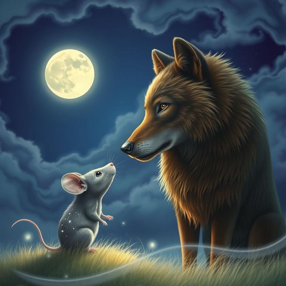 Dream : A mouse and a wolf in a dream