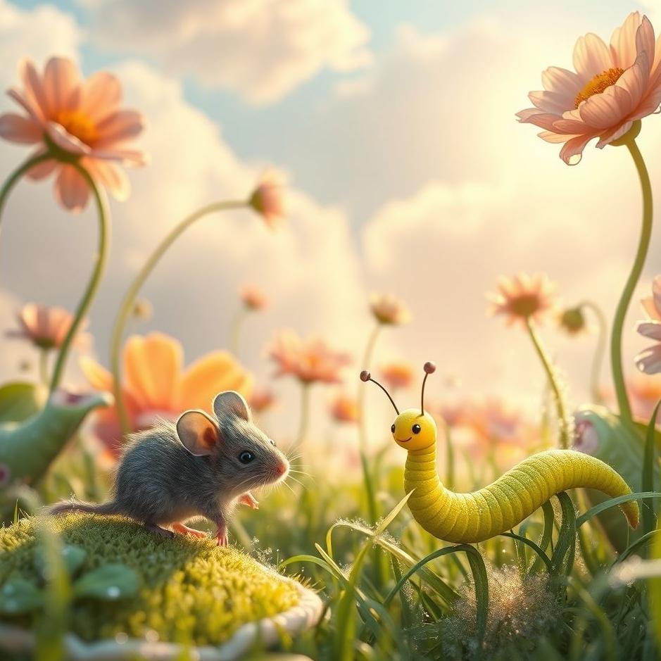 Dream : A mouse and a worm in a dream