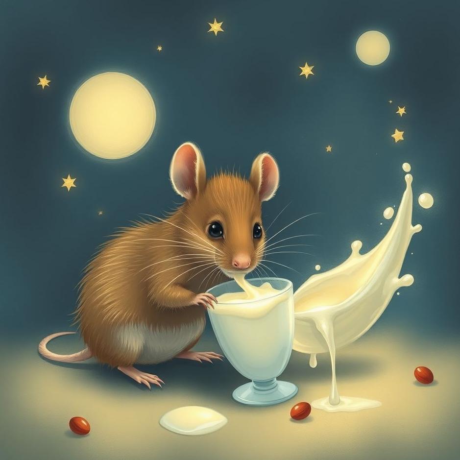 Dream : A mouse drinking milk in a dream