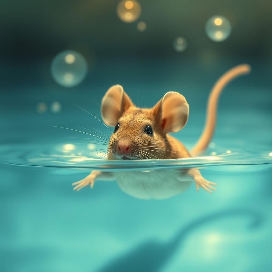 Dream : A mouse swimming in a pool in a dream