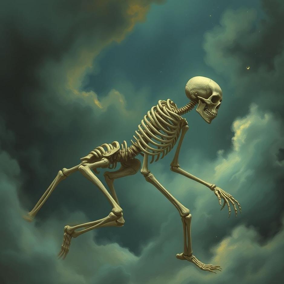 Dream : A moving skeleton in a dream