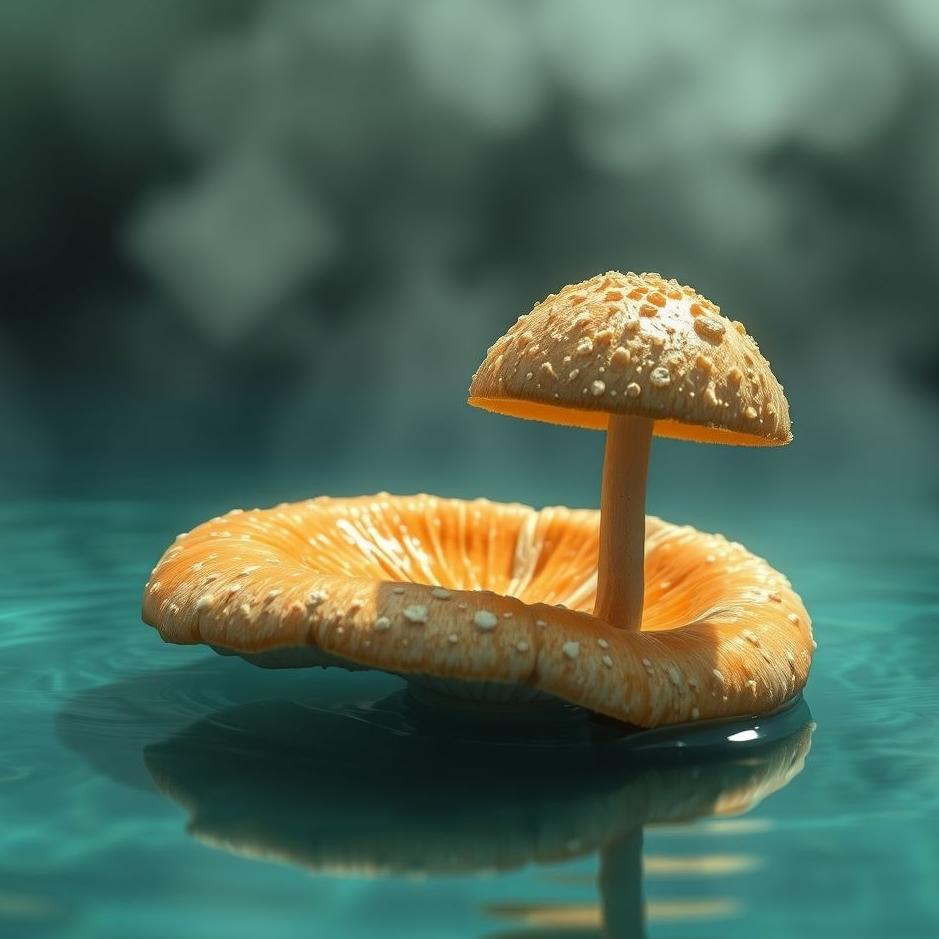 Dream : A mushroom in a pool in a dream