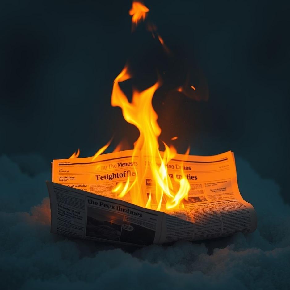 Dream : A newspaper burning in a dream