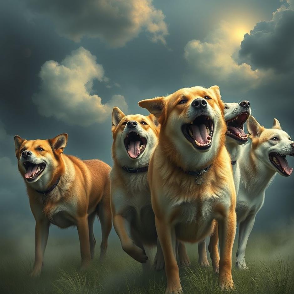 Dream : A pack of barking dogs in a dream