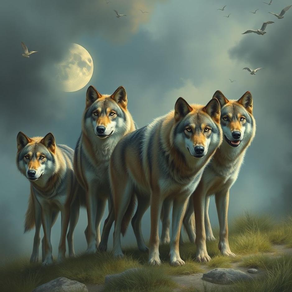 Dream Dictionary : A pack of domesticated wolves in a dream