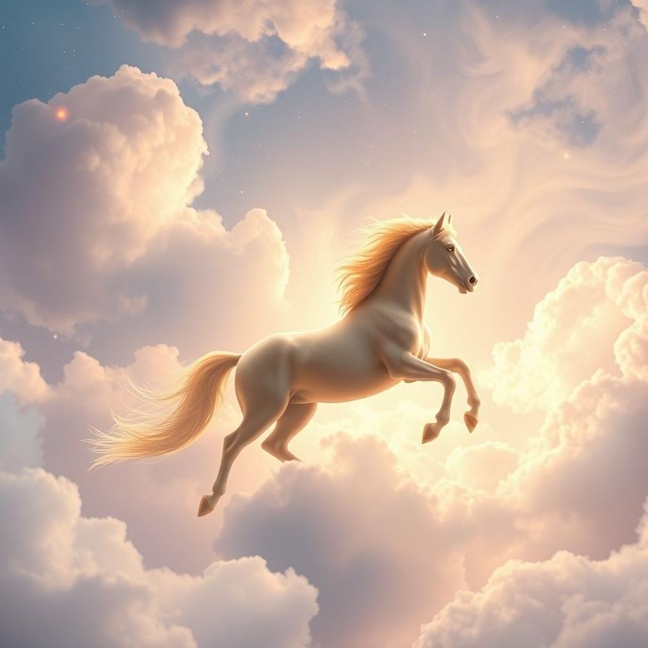 Dream : A picture of a horse in the sky in a dream